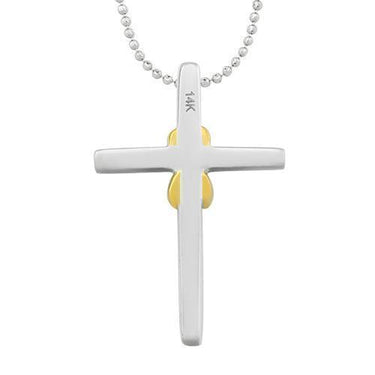 White Diamond Cross Pendant 14k White Gold 0.10 Ctw